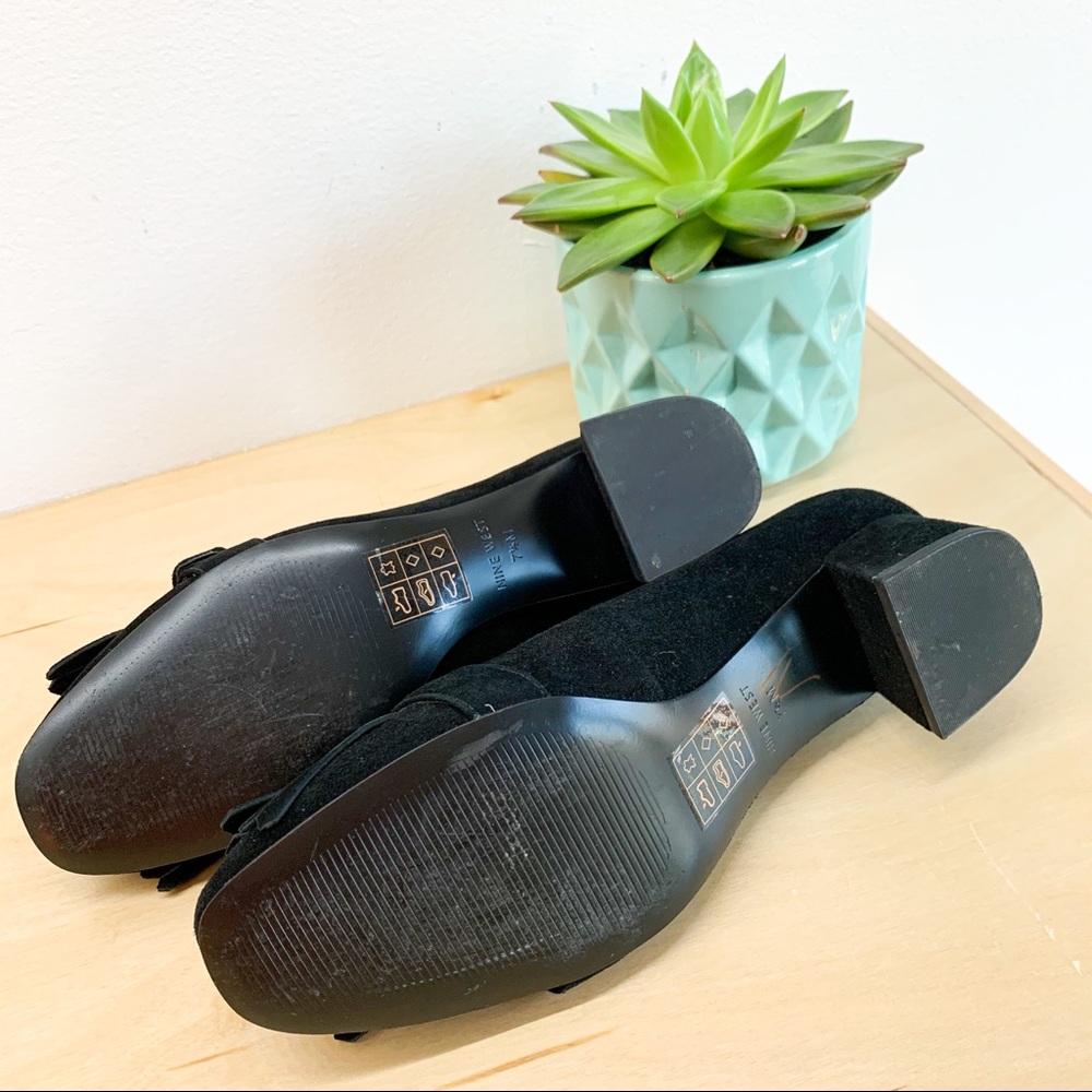 NINE WEST Black suede loafers with bling buckle! - Picture 10 of 12
